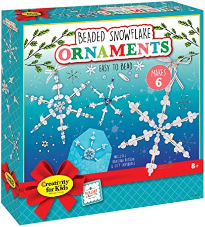 Creativity for Kids Beaded Snowflake Ornaments - Create 6 Christmas Tree Ornaments (New Packaging)