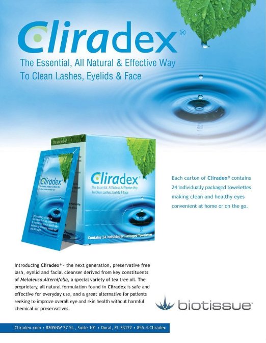 Cliradex Eyelid Eyelash and Facial Cleansing Towelettes Box of 24