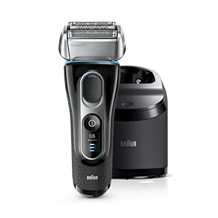 Braun Series 5 Men's Electric Foil Shaver with Wet & Dry Integrated Precision Trimmer & Rechargeable and Cordless Razor with Clean&Charge Station and Travel Case, 5195cc