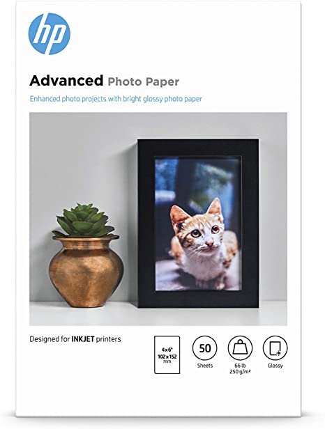 HP Advanced Photo Paper | Glossy | 4x6 | 50 Sheets