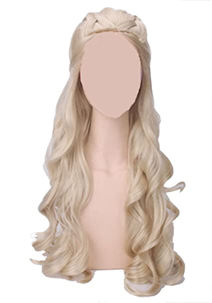 OYSRONG 31.5'' Women Long Curly Anime Costume Cosplay Wig (beige)