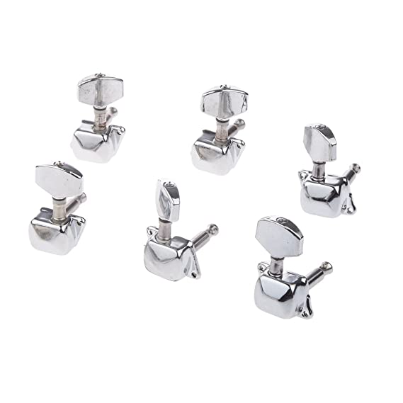 Generic 6pcs Semiclosed Tuners Tuning Pegs with Accs for Electric Acoustic Guitars