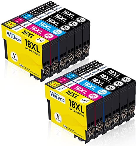 WELPOP 18XL Ink Cartridges Multipack Replacement for Epson 18 XL Ink Compatible for Epson Expression Home XP-205 XP-215 XP-225 XP-305 XP-312 XP-315 XP-322 XP-325 XP-405 XP-412 XP-415 XP-422 XP-425