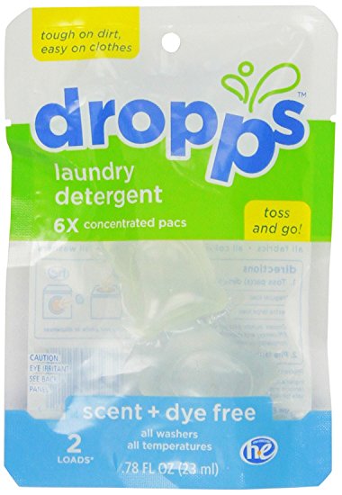 Dropps Laundry Detergent Pacs - Scent   Dye Free - 2 ct
