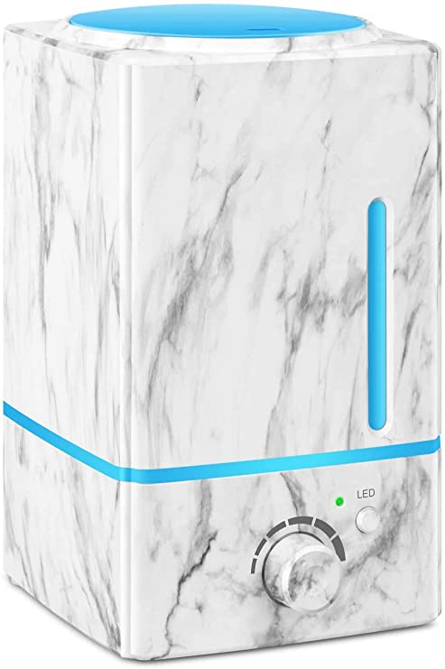 OliveTech 1500ml Essential Oil Diffuser Humidifier, Ultrasonic Aromatherapy Diffuser Cool Mist Humidifier for Home Office Bedroom, Cleaning Kit Included - White Marble