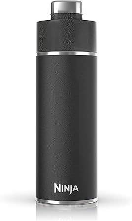 Ninja DW1801BK Thirsti 18oz Travel Water Bottle, For Carbonated Sparkling Drinks, Colder and Fizzier Longer, Stainless Steel, Leak Proof, 24 Hours Cold, Dishwasher Safe, Metal Insulated Tumbler, Black