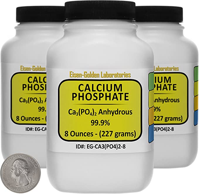 Calcium Phosphate [Ca3(PO4)2] 99.9% ACS Grade Powder 1.5 Lb in Three Space-Saver Bottles USA