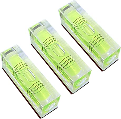 3Pcs Magnetic Small Bubble Levels 52x20x15mm Three Line High Precision Square Spirit Level Measuring Tools for Leveling Trailer, RV, Machine, Picture Hanging, Magnetism