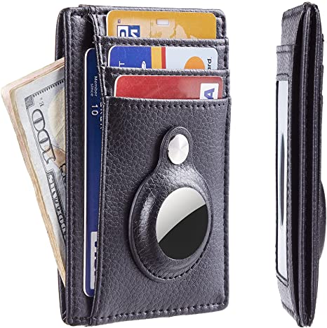 Hawanik Air Tag Wallet Case Holder，Slim Minimalist Wallet Card Holder for AirTag Pebble