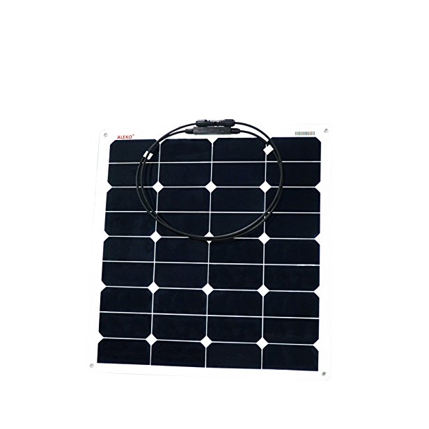 ALEKO 50W 50-Watt Semi Flexible Solar Monocrystalline Panel 12V Solar Module Power System