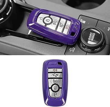 RT-TCZ Key Fob Case Cover Key Holder Protection Shell Accessories for Ford F150 & Explorer 2018-2023,for Ford Bronco & Bronco Sport 2021-2023,Purple