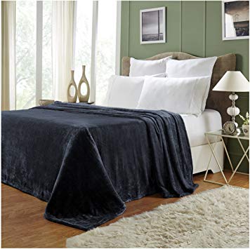 Superior Quality All-Season, Plush, Silky Soft, Fleece Blankets and Throws, Navy Blue, Throw