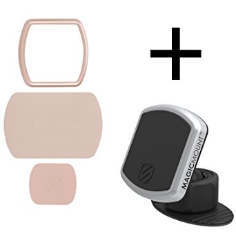 Scosche MagicMount™ Pro Dash Bundle Kit Rose Gold - 3M Tape Magnetic Mount With 360 Degree Swivel For For iPhone, Android, Cell Phone, Camera