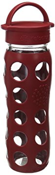 Lifefactory 22-Ounce BPA-Free Glass Water Bottle with Leakproof Cap & Silicone Sleeve, Red