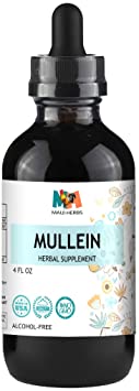 Mullein Tincture 4 FL OZ Alcohol-Free Liquid Extract, Organic Mullein Leaf (Verbascum Densiflorum)