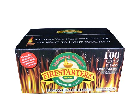 Lightning Nuggets N100SEB Firestarters Super Economy Box of Fire-Starting Nuggets, 100 Count