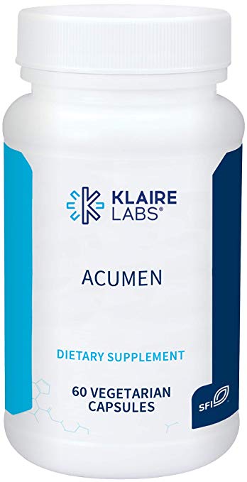 Klaire Labs Acumen - High Strength Bacopa monnieri to Support Memory, Cognition & Stress Management for Adults & Kids 7 Years , Clinically Studied CDRI 08 Extract (60 Capsules)