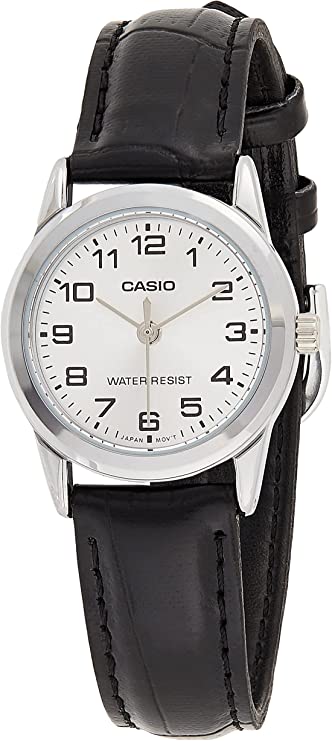 Casio Women's LTPV001L-7B Black Leather Quartz Watch