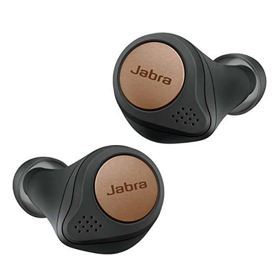 Jabra Elite Active 75t True Wireless Bluetooth Sports Earbuds, Compact Design, 4th Generation, Voice Assistant Enabled, 28 Hours Battery, Charging Case Included - Copper Black