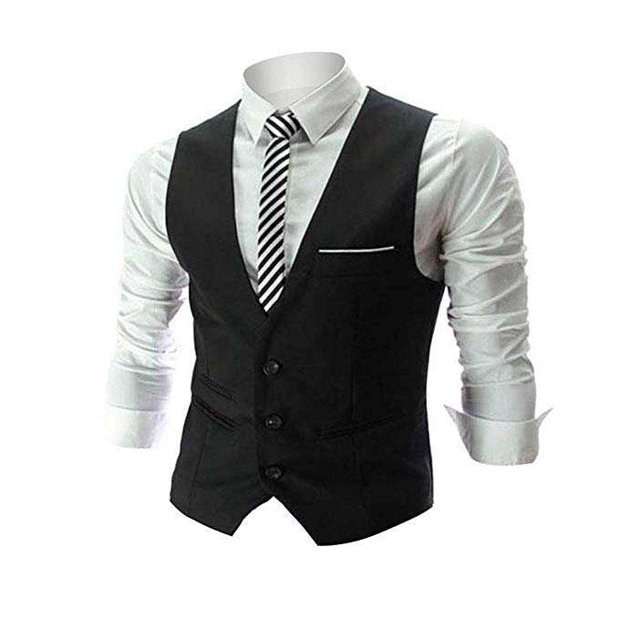 Zicac Men's Top Designed Casual Slim Fit Skinny Dress Vest Waistcoat