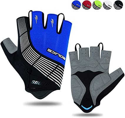 Souke Sports Cycling Gloves Half Finger Bicycle Gloves Moutain Bike Gloves For Men Women Padded Anti-Slip MTB Fingerless Road Riding Gloves