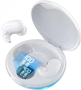 Active Noise Canceling Wireless Sleep Earbuds Invisible Sleep Earbuds Wireless Bluetooth,Sleep Earbuds for Side Sleepers,Sleep Headphones,Bluetooth 5.3,for Sleeping,Driving,Cycling,Glacier -White