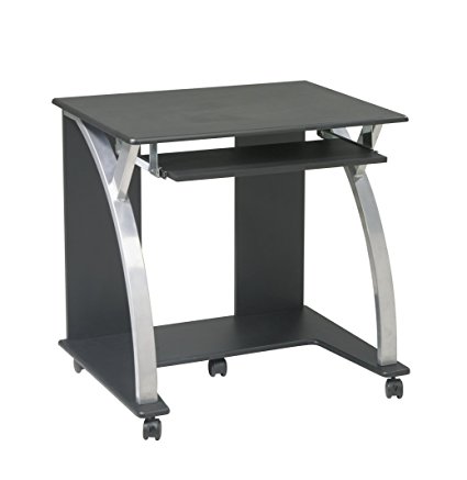 OSP Designs Saturn Computer Cart, Black and Silver