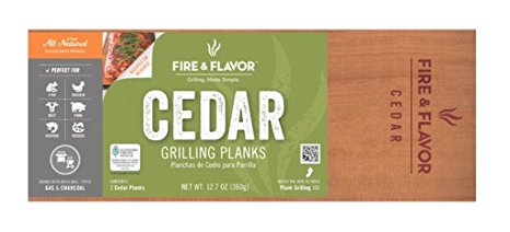 Fire & Flavor Disposable Grilling Planks, 15-Inch, Cedar
