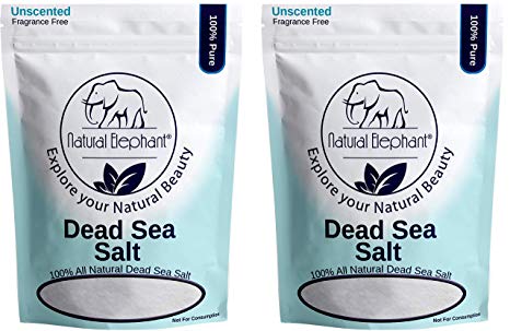 Dead Sea Salt 2 lb (2 1lb Bags) by Natural Elephant