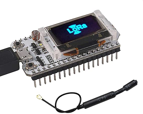 HiLetgo ESP32 LoRa SX1276 0.96 inch OLED Display Development Board WiFi Bluetooth Dual Core 240MHz CP2102 and 868/915MHz Antenna for Arduino Smart WiFi LoRa 32(Unsoldered)