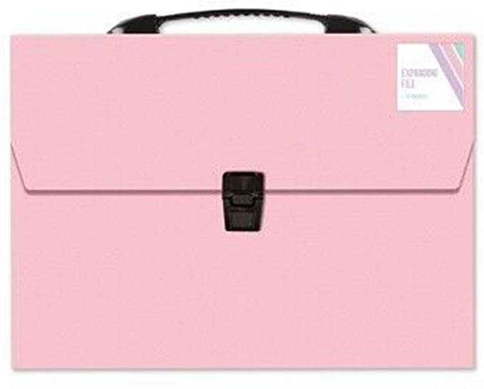 Pastel Colour A4 Expanding File Organiser 13 Pocket Document Paper Storage Folders (Pastel Pink)