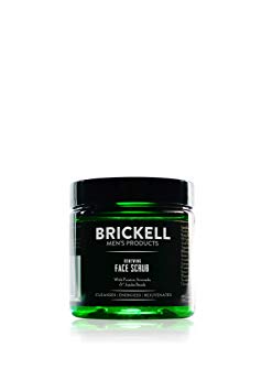 Brickell Men's Renewing Face Scrub for Men, Natural and Organic Deep Exfoliating Facial Scrub Formulated with Jojoba Beads, Coffee Extract and Pumice, 2 Ounce, Scented