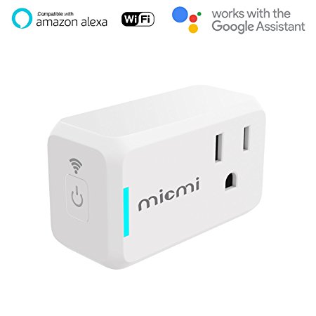 Smart Wifi Plug Works with Amazon Alexa Echo, No Hub Required, WiFi Wireless Energy Save, Remote Control Light Switch Socket, White MICMI M66 (Smart Wifi Plug 1pack)