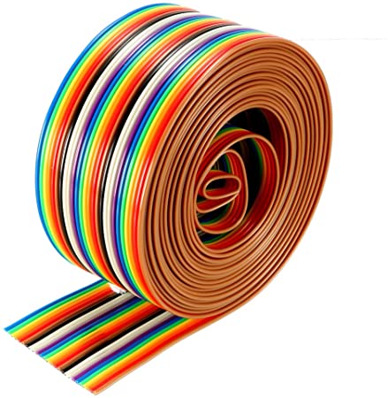 uxcell Flat Ribbon Cable 26P Rainbow IDC Wire 1.27mm Pitch 3 Meters Long