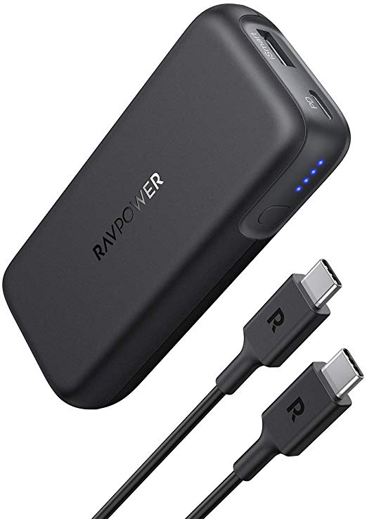 Portable Charger RAVPower 10000 Pd, 10000mAh Power Bank USB C Power Delivery (29W Max) Battery Pack for iPhone 11/Pro/Max/ 8/ X/XS, Pixel 3/ 3XL/ 2XL, S10, Ipad Pro 2018 and More