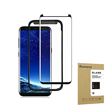 Galaxy S8plus Screen Protector,Bosrend S8+ Tempered Glass Protector HD Clear,Scratch Resistant,3D Curved,100% Touch Sensitivity,Glass Screen Protector for Samsung Galaxy S8plus