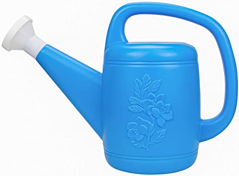 Fasmov Plastic Watering Can, 0.4-Gallon, Blue