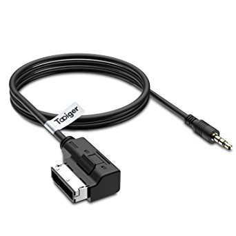 Tabiger Portable Music Interface AMI MMI AUX Adapter Cable 3.5mm Jack Aux-IN MP3 Cable for Audi A3/A4/A5/A6/A8/Q5/Q7/R8/TT,vw Jetta GTI GLI Jetta Passat Cc Tiguan Touareg EOS Golf Mk 6, etc.
