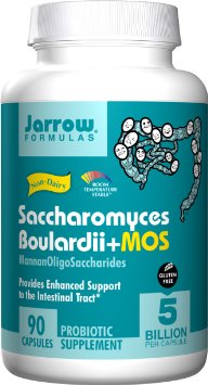 Jarrow Formulas Sacharomyces Boulardii & MOS, Provides Enhanced Support   to the Intestinal Tract, 90 Caps