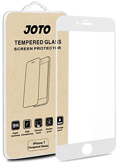 iPhone 7 Screen Protector, JOTO Full Screen Tempered Glass Screen Protector Film, Edge to Edge Protection Screen Cover Saver Guard for Apple iPhone 7 4.7 Inch -White