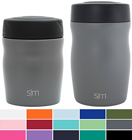 Simple Modern 16oz Rover Food Jar - Vacuum Instulated 18/8 Stainless Steel Leak Proof Food Storage Container - Hydro Thermos Flask - Slate Gray