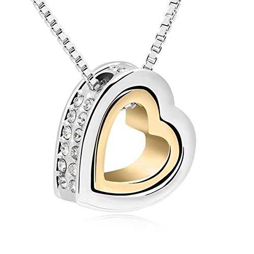 Xingzou Double Love Heart Shape Pendant Necklace,Crystal From Swarovski Jewelry