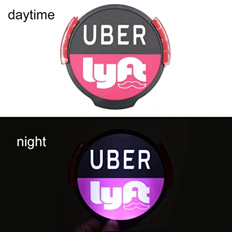 Uber Lyft Flashing Car Sticker Decal LED Glow Light Sign On Window, Clearly Visible in Dark Tint (B)