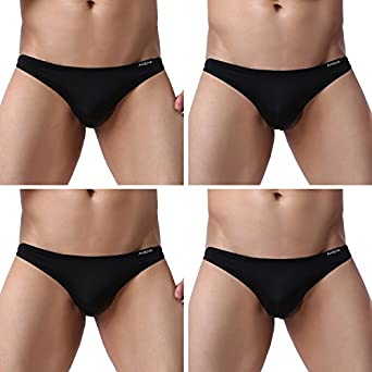 Underwear Men's 4 Pack Classic Low Rise Stretchy Hip Briefs Bikini