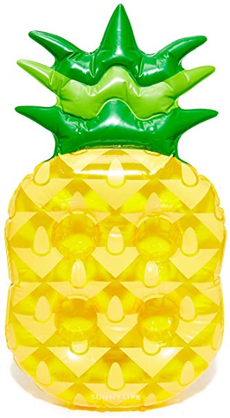 SunnyLife Women's Inflatable Pineapple Drink Holder, Yellow, One Size