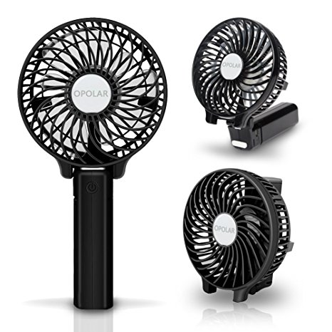 OPOLAR Handheld Battery Powered Rechargeable Personal Fan, Mini Portable USB Fan with Compact and Folding Design, Adjustable 3 Setting, Ideal for Travel, Home and Office Use