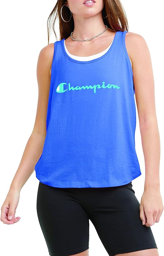 Champion Women's Tank Top, Cotton Tank for Women, Cotton, Multiple Colors, Classic Script