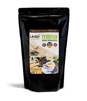 Laird Superfood Organic Whole Bean Coffee | Espresso Roast | Peruvian Fair Trade - 14 oz
