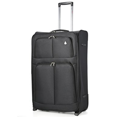 Aerolite Large Super Lightweight Travel Hold Check In Luggage Suitcase with 2 Wheels, 29", Black