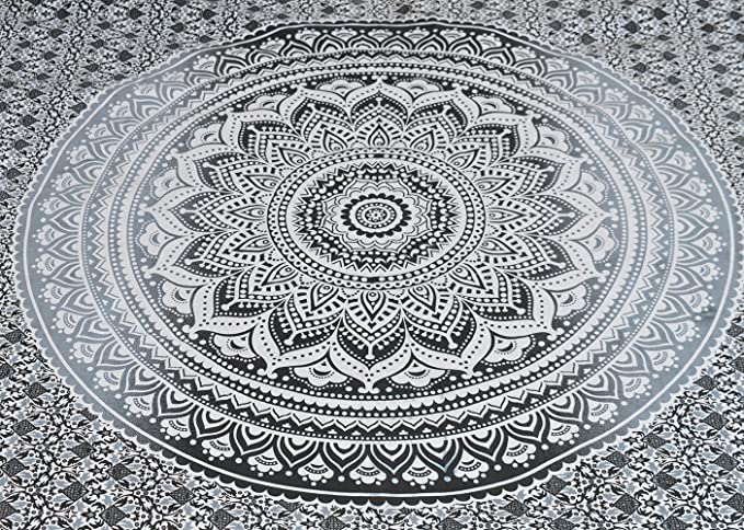 Ombre Tapestry Dorm Wall Hanging, Mandala Tapestry, Indian Throw ,Decorative Cotton Bedspread, Home Decor Table Cloth, Hippie Hippy Tapestries, Picnic Beach Blanket Decor 86x94"